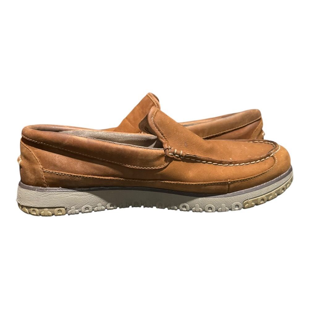 LL Bean Men’s All Week Slipper Mocs Brown Leather Shearling Lined Shoes Size 11M - Picture 8 of 9